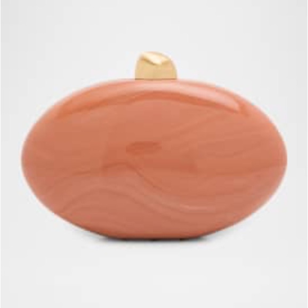 Cult Gaia Eviana Glossy Acrylic Clutch Bag Corallo